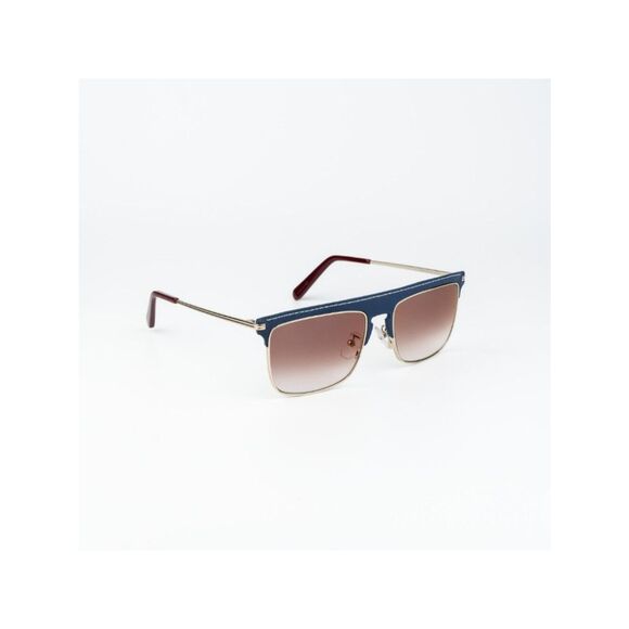 Loewe Men Sunglasses Gold Blue Leather Brown Gradient Square LW40006U 33G main image 5